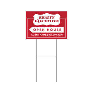 12″ x 18″ Corex Open House Directional on Wire Stand (Red)
