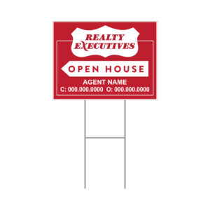 18″ x 24″ Corex Open House Sign on Wire Stand (Red)
