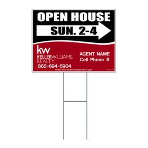 18" x 24" Corex Open House Sign on Wire Stand (Black & Red)