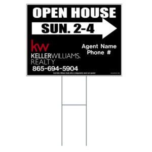 18" x 24" Corex Open House Sign on Wire Stand (Black)