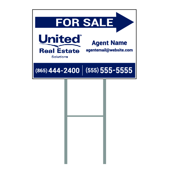12" x 18" For Sale Directional on Wire Stand