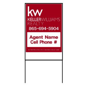 24" x 18" Aluminum Yard Sign on Steel Frame Stand (Red)