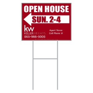 18" x 24" Corex Open House Sign on Wire Stand (Red)