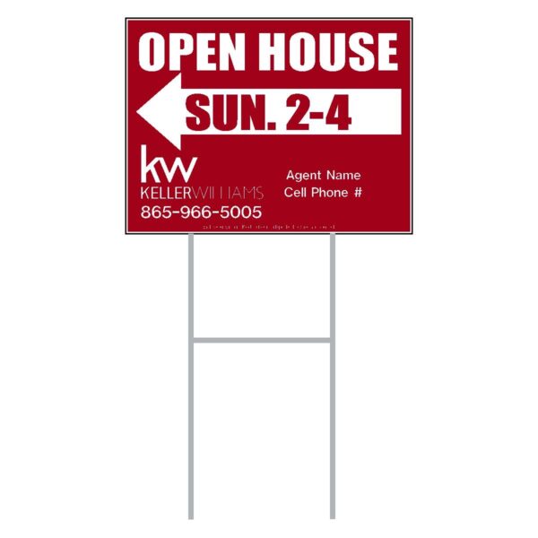 18" x 24" Corex Open House Sign on Wire Stand (Red)